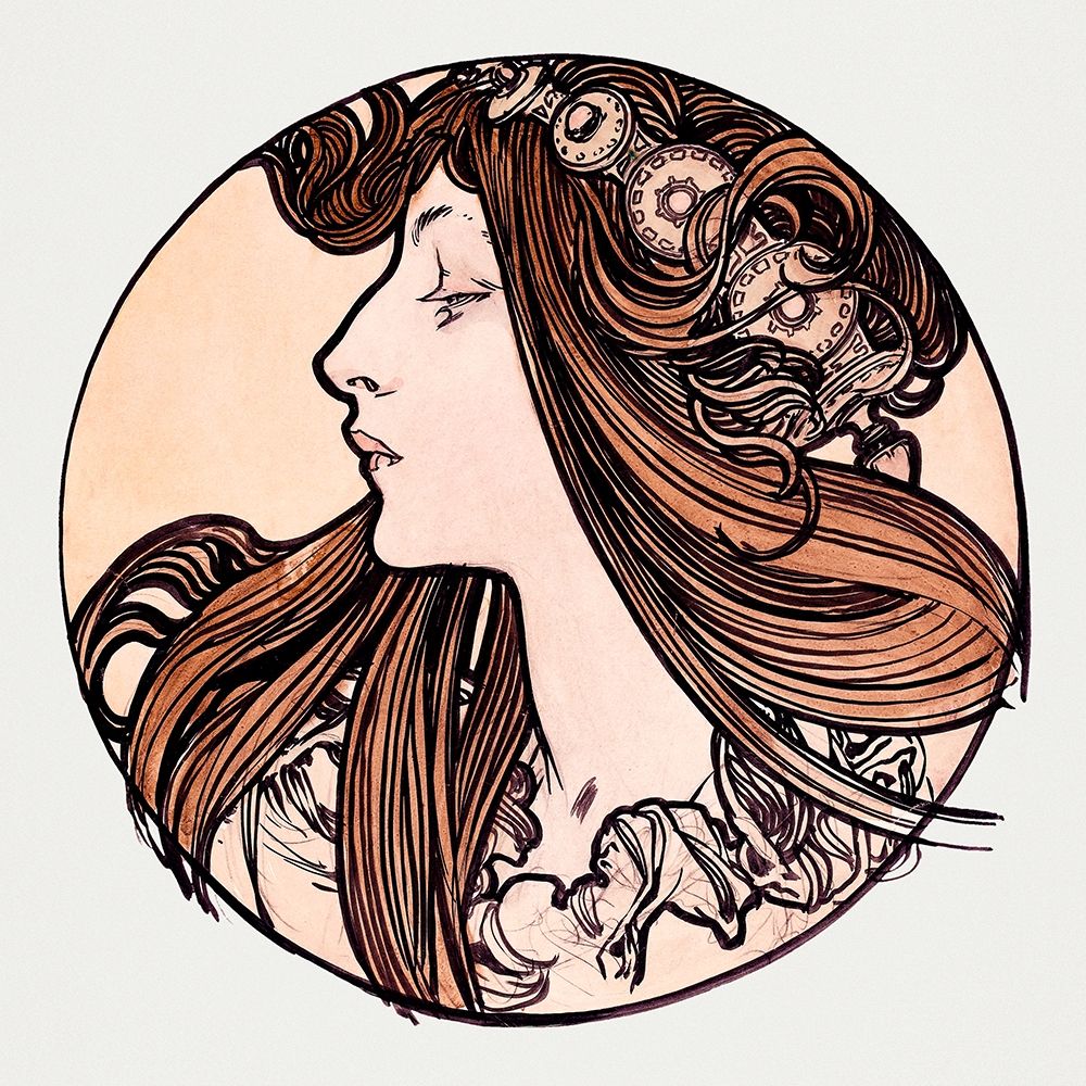 Art Print: Stained glass window for the facade of the Fouquet boutique