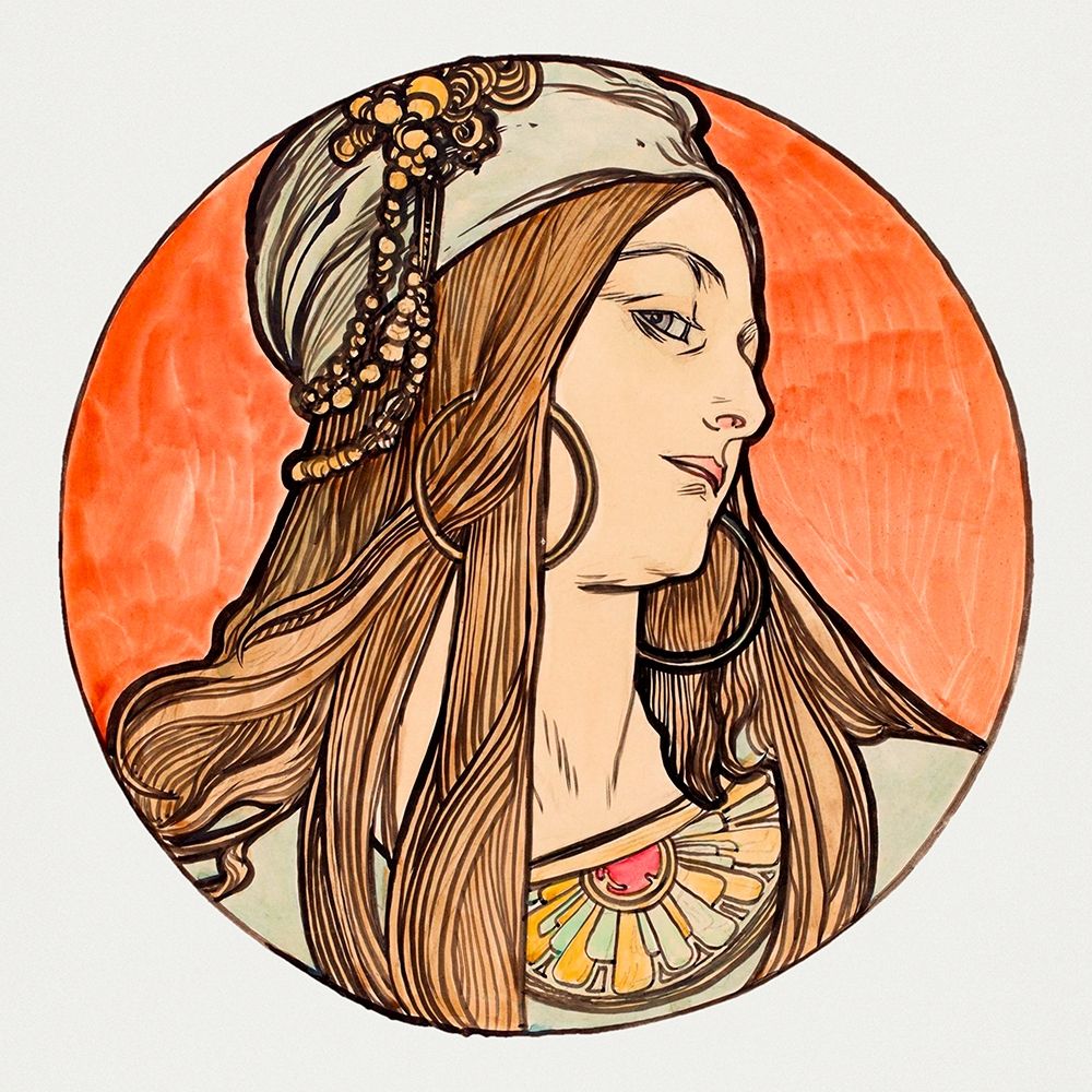 Art Print: Stained glass window for the facade of the Fouquet boutique