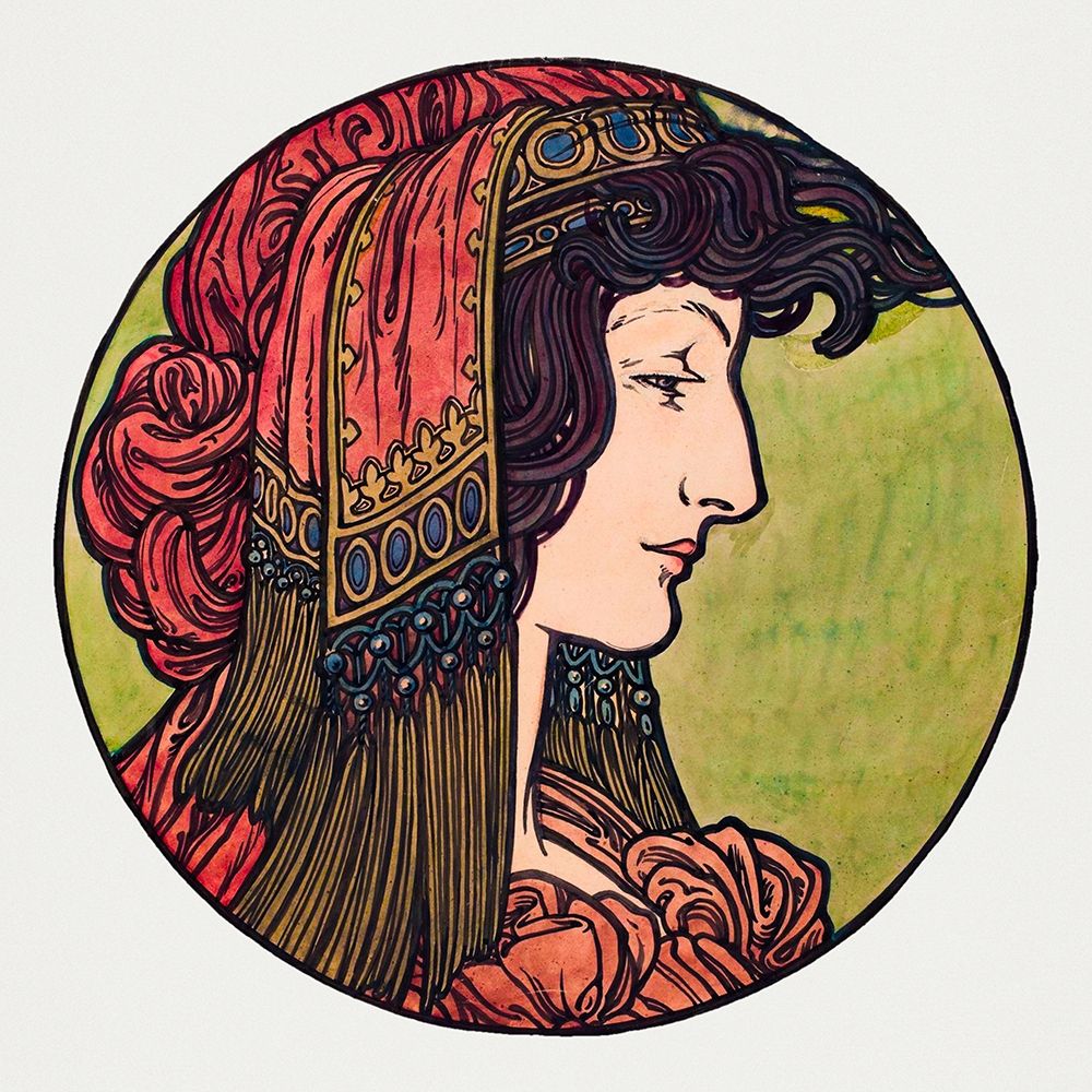 Art Print: Stained glass window for the facade of the Fouquet boutique