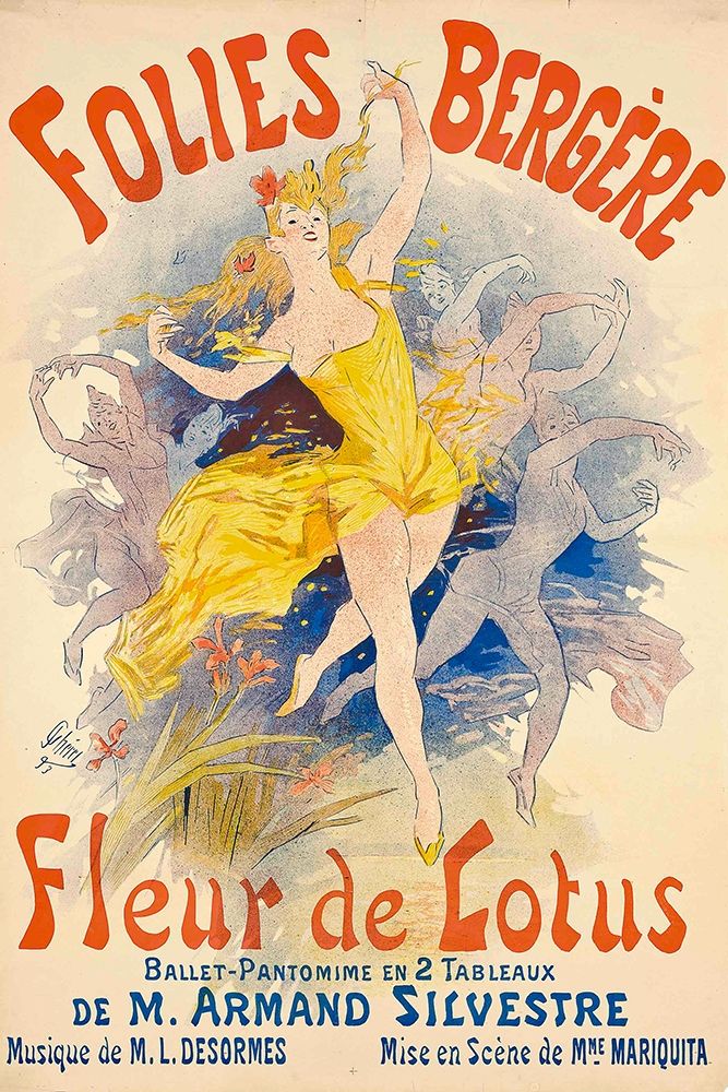 Wall Art Painting id:384598, Name: Folies Bergère, Fleur de Lotus, Artist: Cheret, Jules