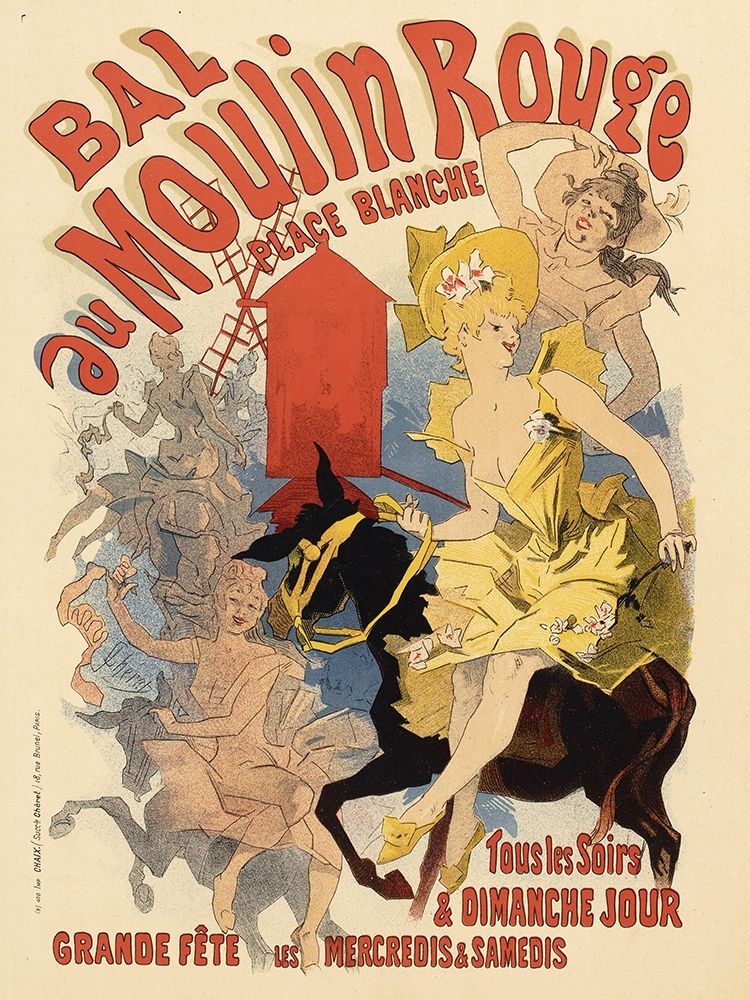 Wall Art Painting id:384599, Name: Bal au Moulin Rouge, Artist: Cheret, Jules