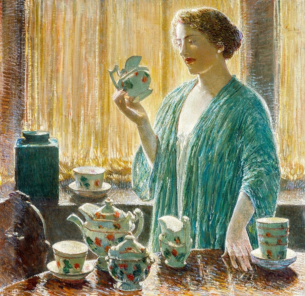 Wall Art Painting id:410626, Name: Strawberry Tea Set, Artist: Hassam, Childe
