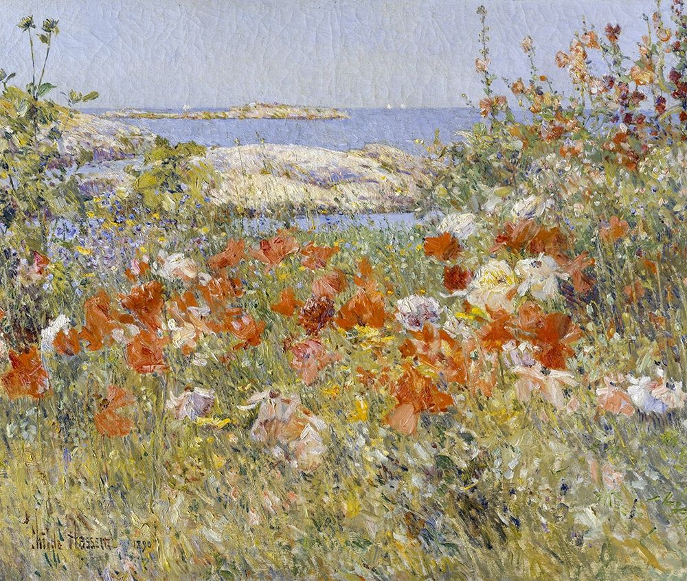 Wall Art Painting id:410638, Name: Celia Thaxters Garden, Artist: Hassam, Childe