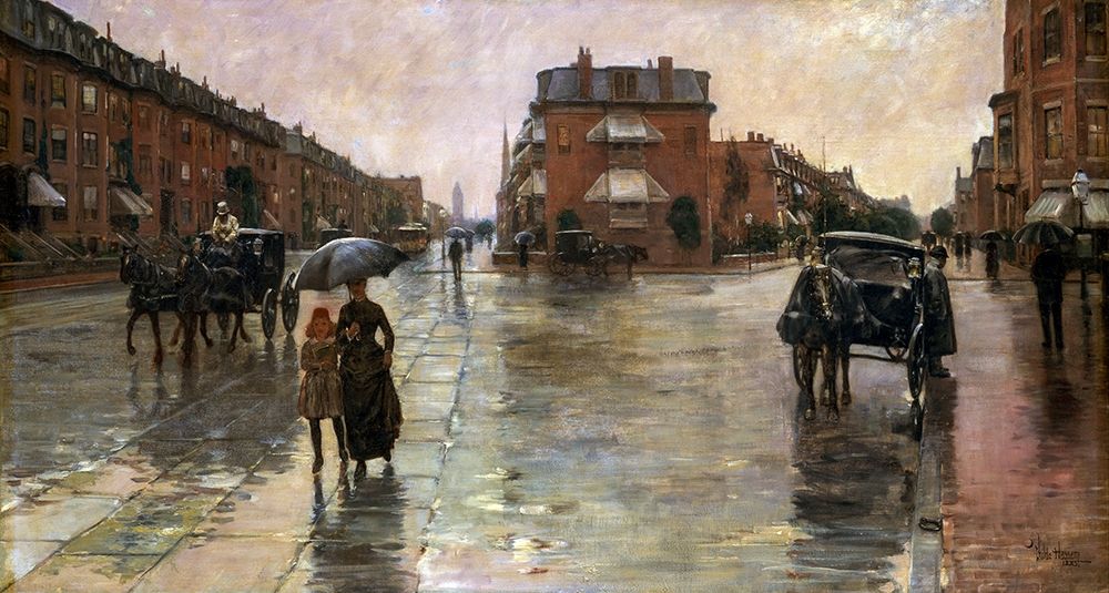 Wall Art Painting id:410640, Name: Rainy Day-Boston, Artist: Hassam, Childe