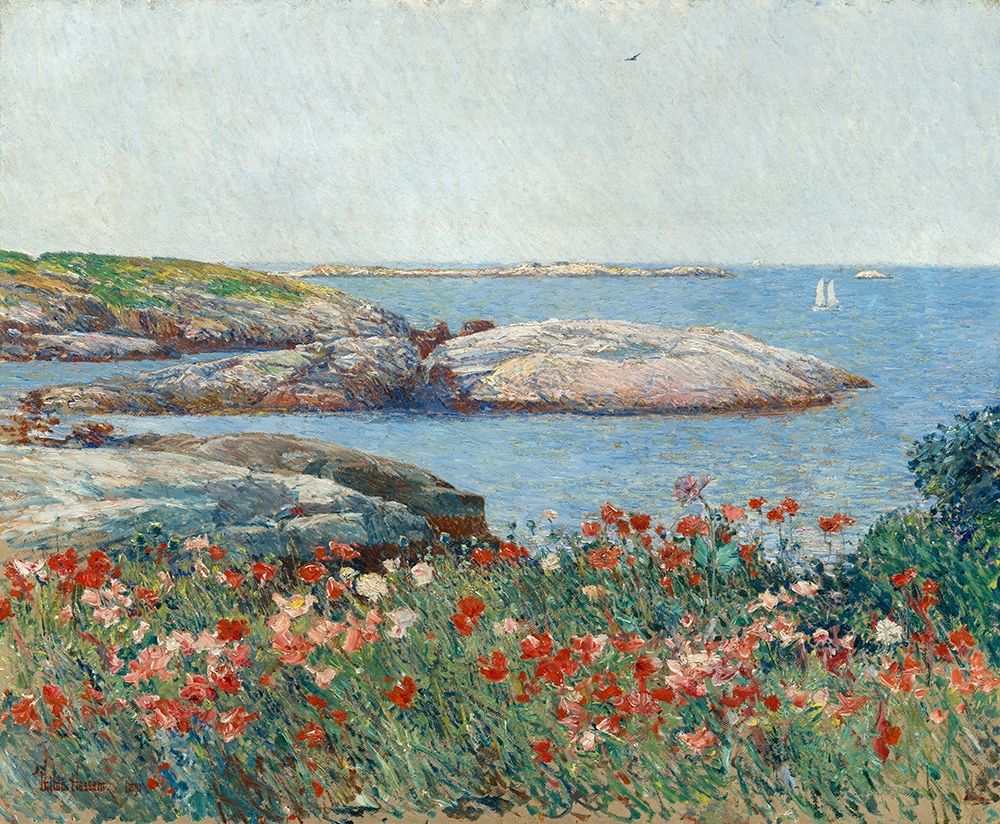 Wall Art Painting id:410646, Name: Poppies-Isles of Shoals, Artist: Hassam, Childe