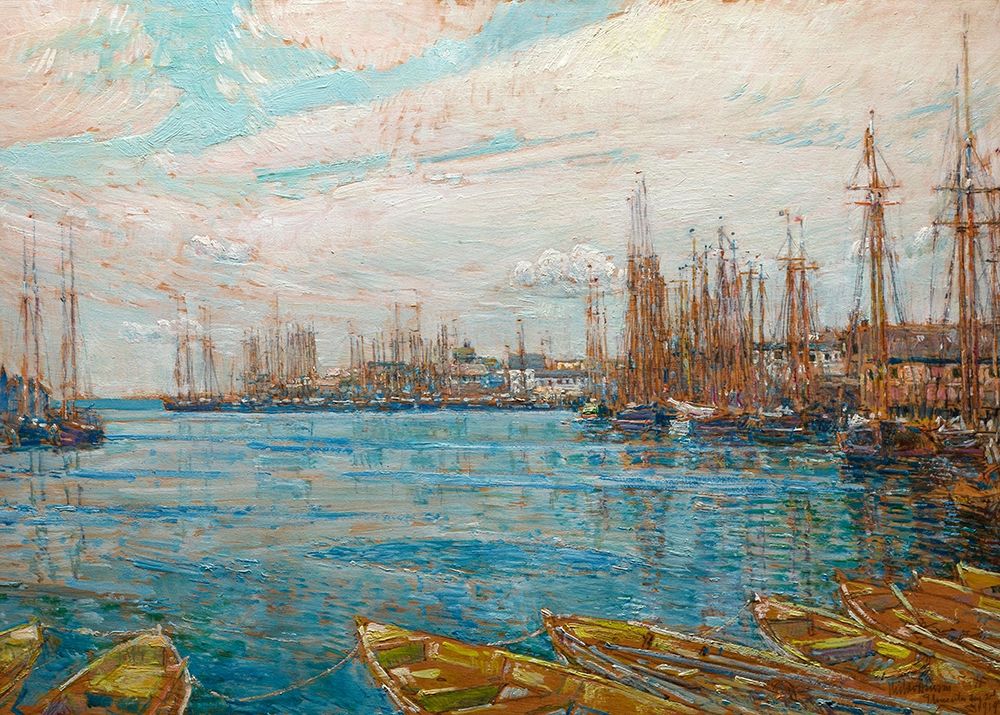 Wall Art Painting id:410663, Name: Harbor of a Thousand Masts, Artist: Hassam, Childe