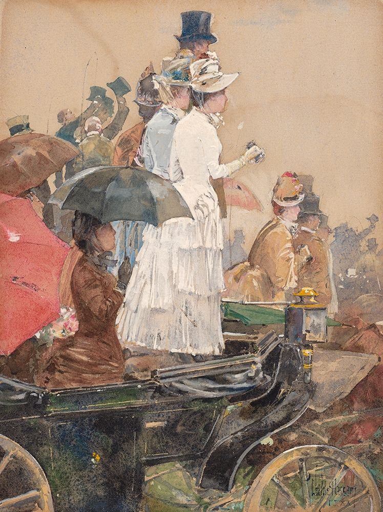 Wall Art Painting id:410668, Name: Spectators at the Grand Prix, Artist: Hassam, Childe