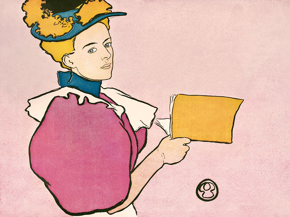 Art Print: Woman holding book