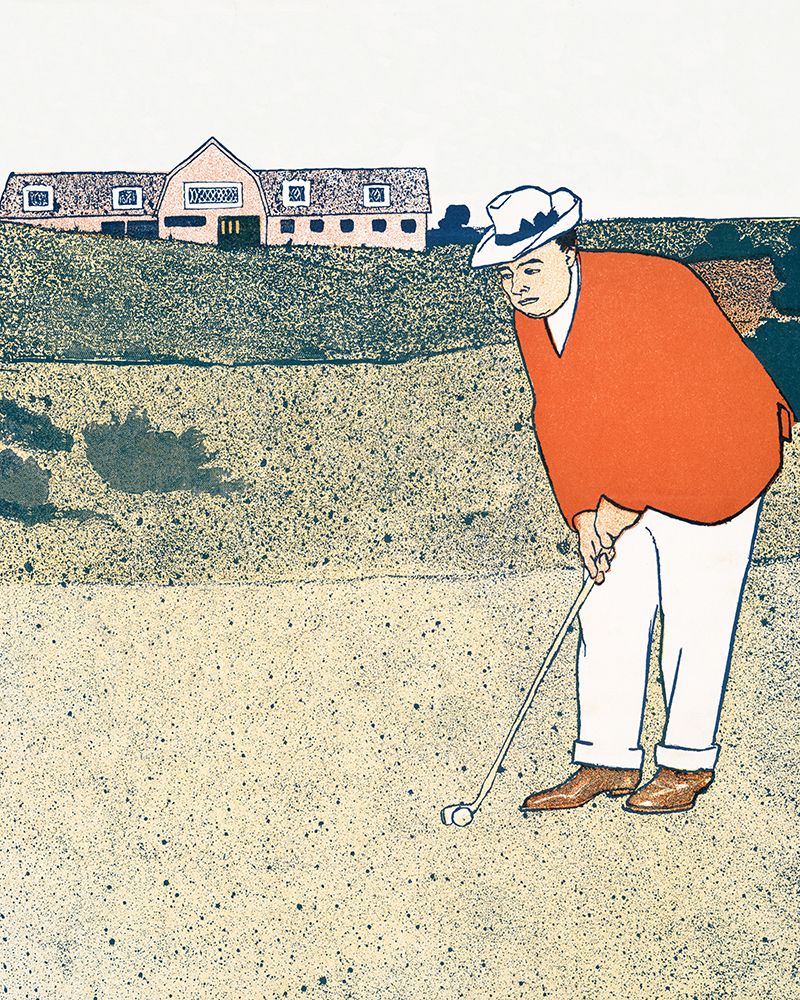 Art Print: Man Playing Golf
