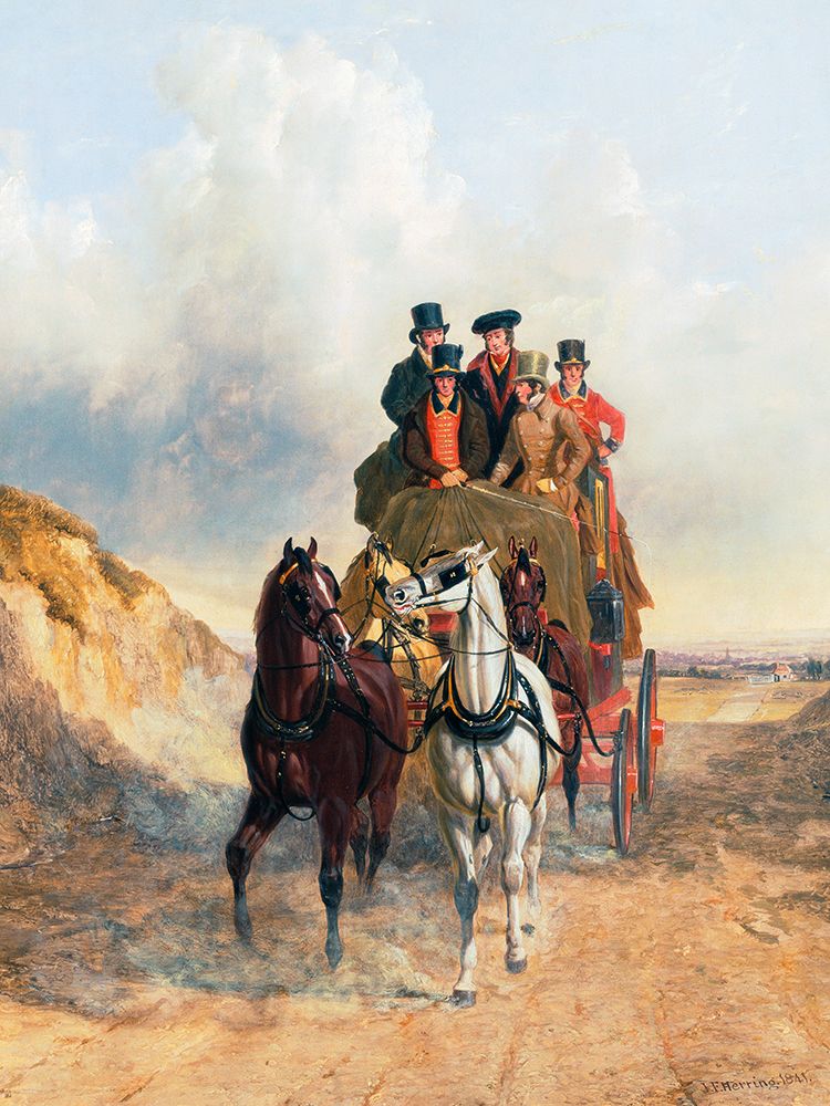 Wall Art Painting id:439588, Name: The Royal Mail Coach on the Road, Artist: Herring, John Frederick