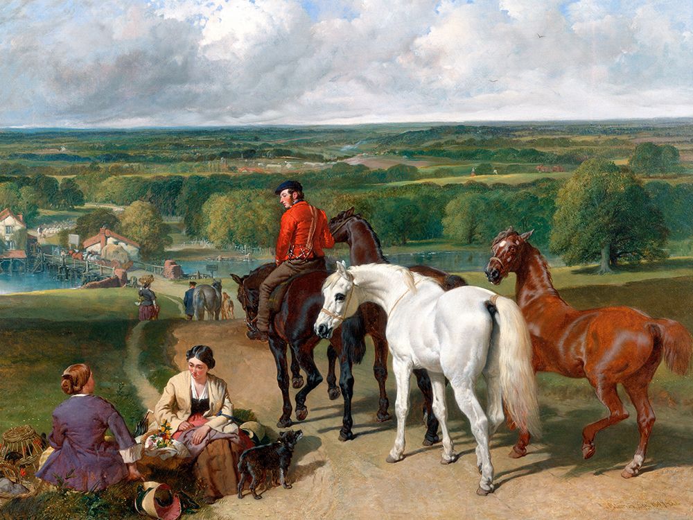 Wall Art Painting id:439593, Name: Exercising the Royal Horses, Artist: Herring, John Frederick