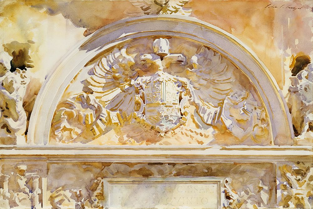 Wall Art Painting id:439885, Name: Escutcheon of Charles V of Spain, Artist: Sargent, John Singer