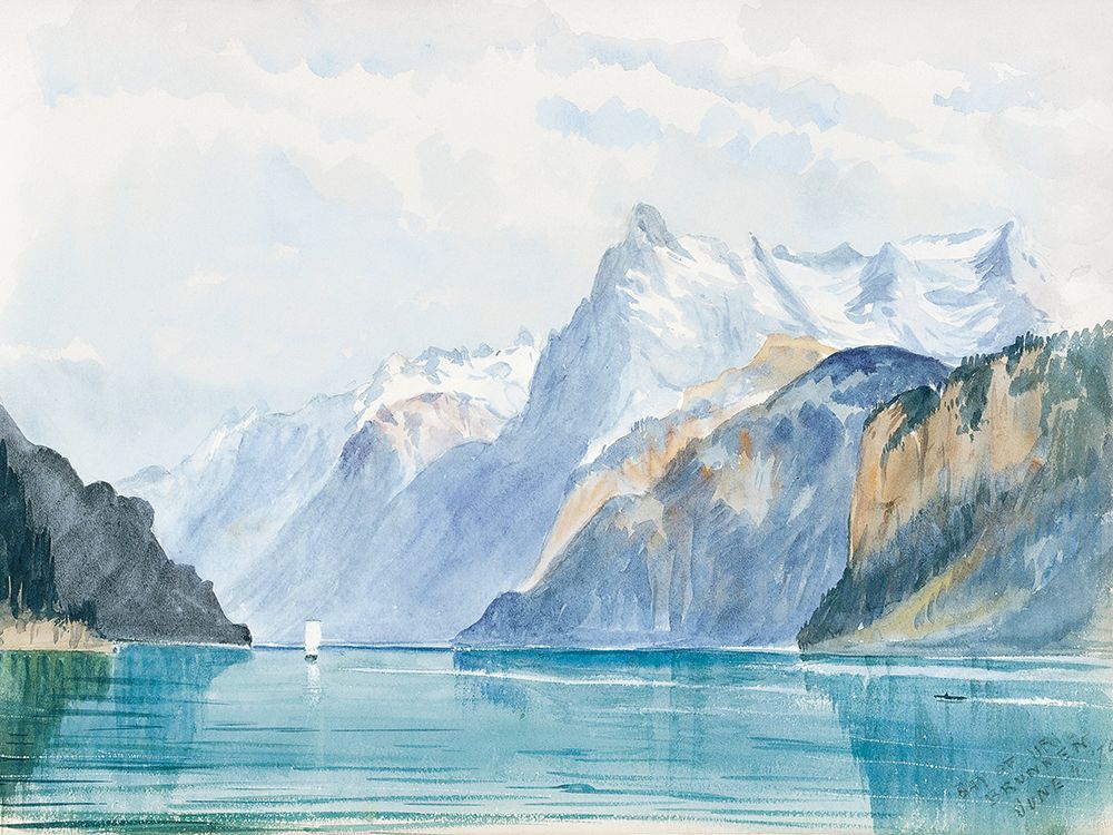 Wall Art Painting id:439887, Name: Bay of Uri-Brunnen from Switzerland, Artist: Sargent, John Singer