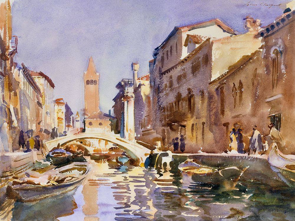 Wall Art Painting id:439891, Name: Venetian Canal, Artist: Sargent, John Singer