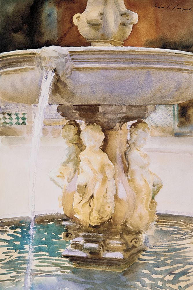Wall Art Painting id:439916, Name: Spanish Fountain, Artist: Sargent, John Singer