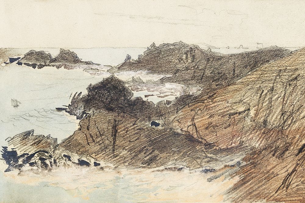 Wall Art Painting id:439992, Name: Rocky Coast, Artist: Sargent, John Singer