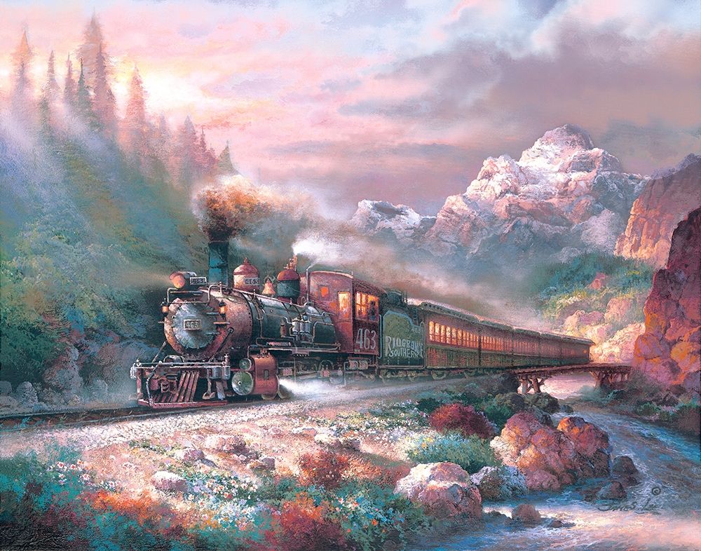 Wall Art Painting id:414555, Name: Canyon Railway, Artist: Lee, James