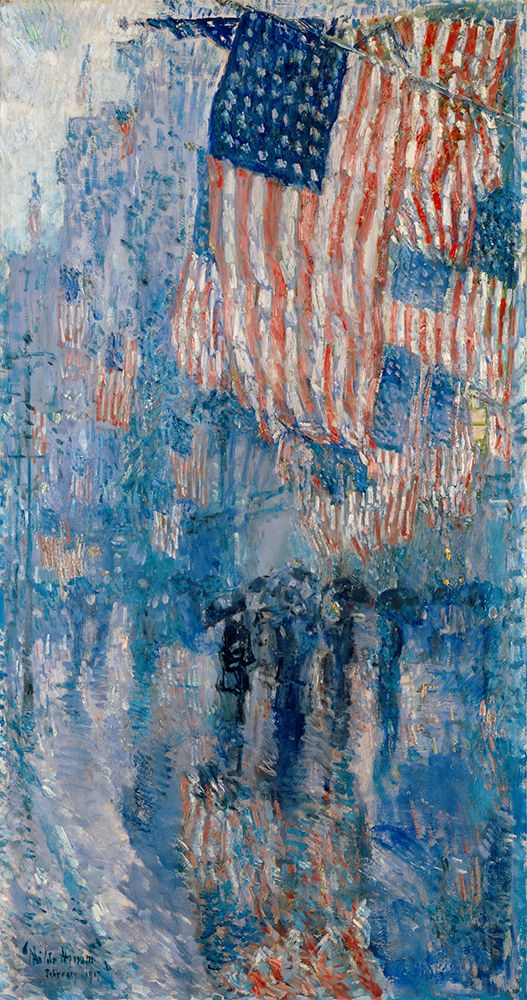 Wall Art Painting id:635402, Name: The Avenue in the Rain  1917, Artist: Hassam, Frederick Childe