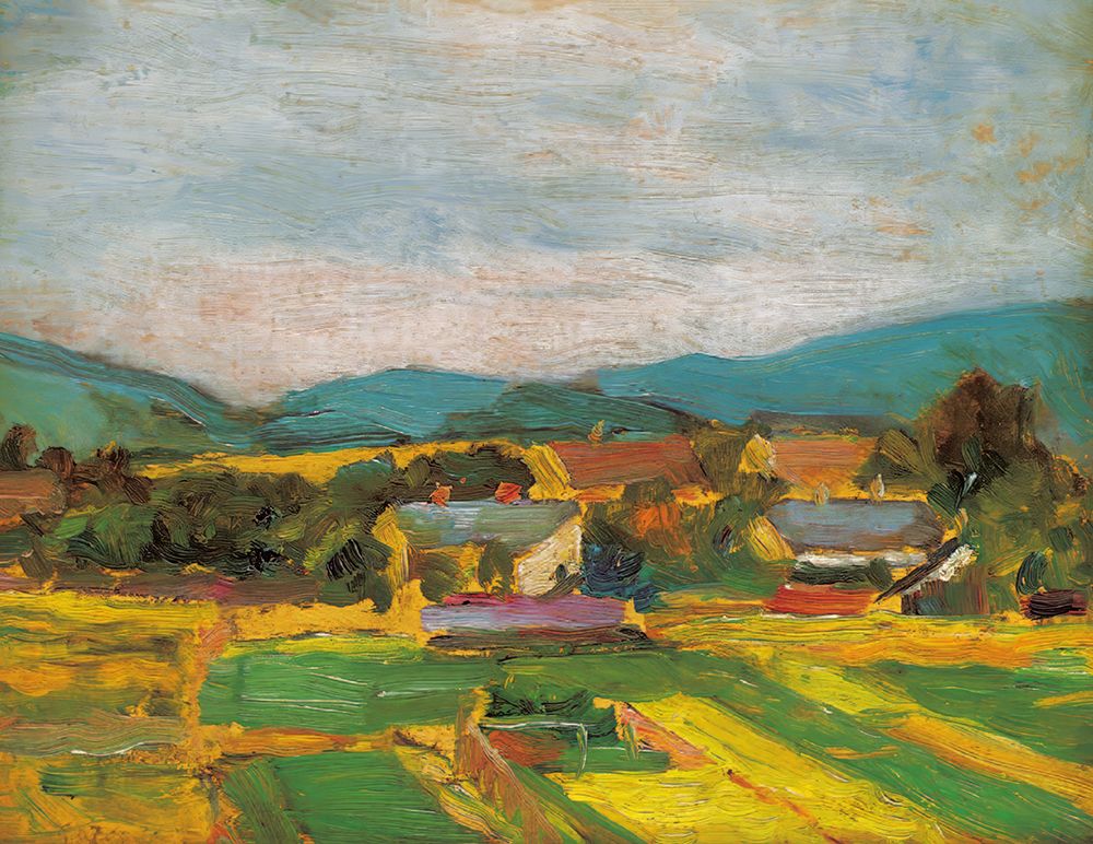 Wall Art Painting id:646123, Name: Landscape in lower Austria 1907, Artist: Schiele, Egon