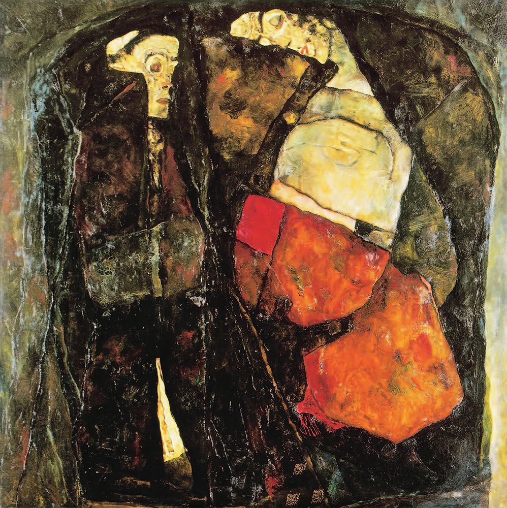 Wall Art Painting id:646135, Name: Pregnant Woman and Death 1911, Artist: Schiele, Egon