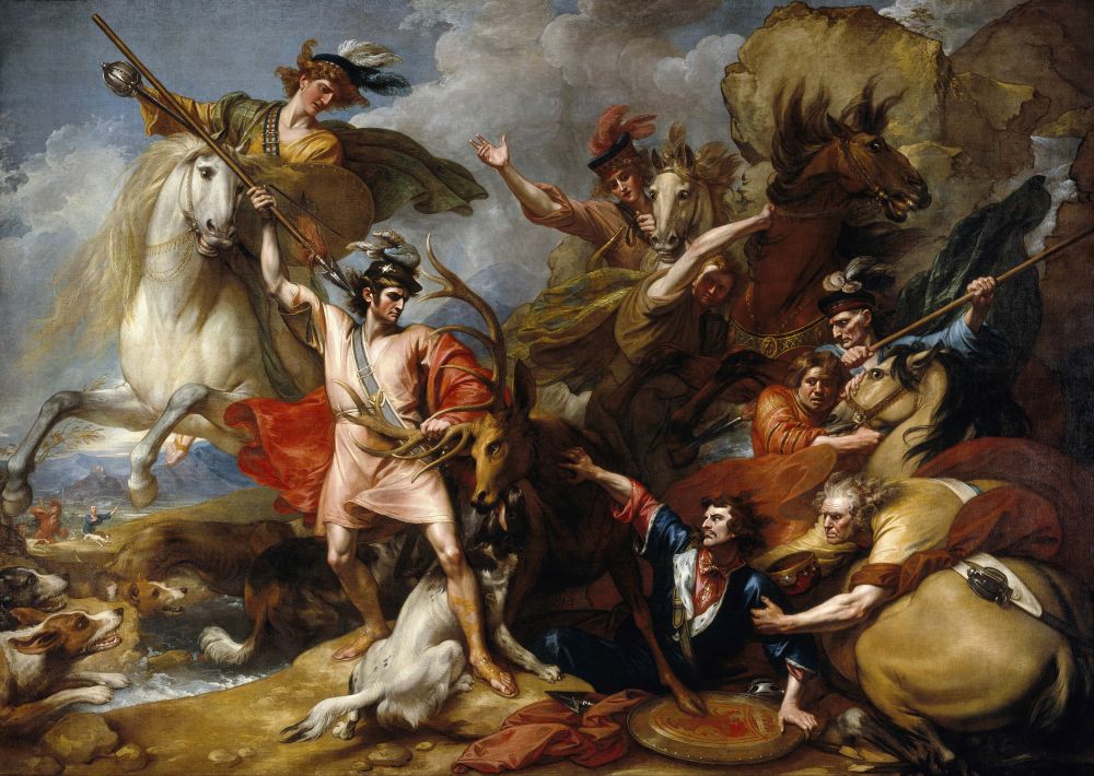 Art Print: Alexander III of Scotland Rescued from the Fury of a Stag