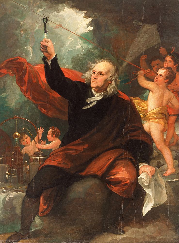 Art Print: Benjamin Franklin Drawing Electricity from the Sky