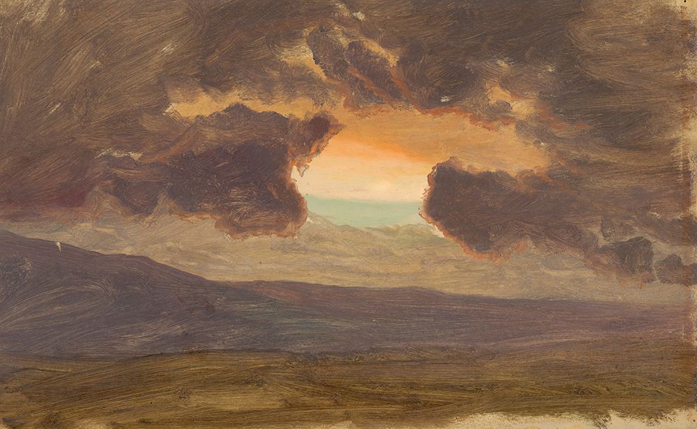 Art Print: Sunset over bare hills 1870