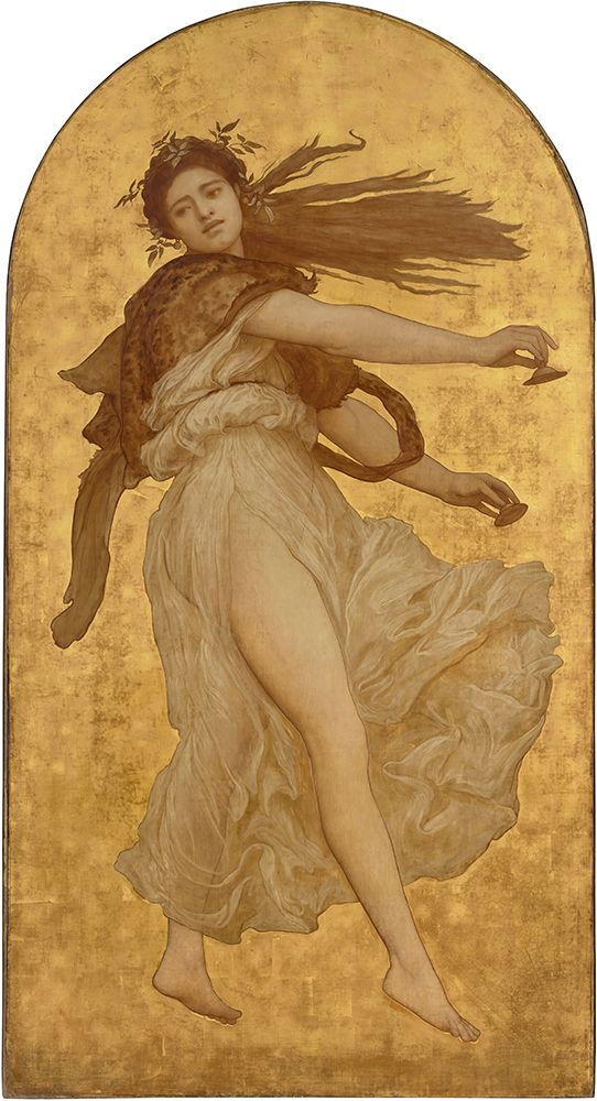 Wall Art Painting id:730141, Name: A Dancing Girl with Cymbals in a White Robe 1869, Artist: Leighton, Frederic