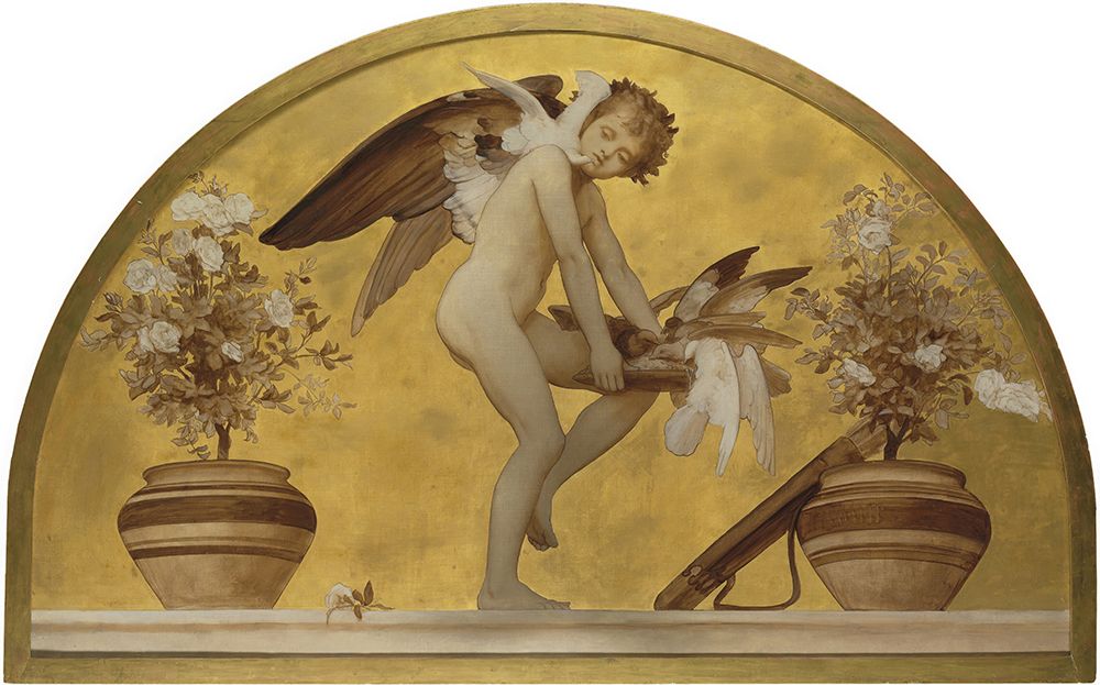 Wall Art Painting id:730153, Name: Cupid and Doves, Artist: Leighton, Frederic