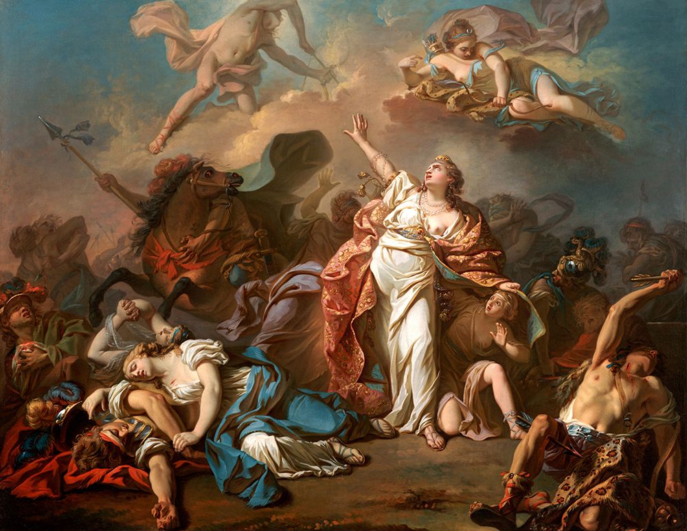 Wall Art Painting id:730708, Name: Apollo And Diana Attacking The Children Of Niobe 1772, Artist: David, Jacques-Louis