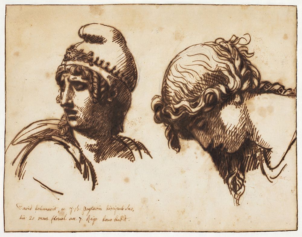 Wall Art Painting id:730716, Name: A womans and a youths head, Artist: David, Jacques-Louis