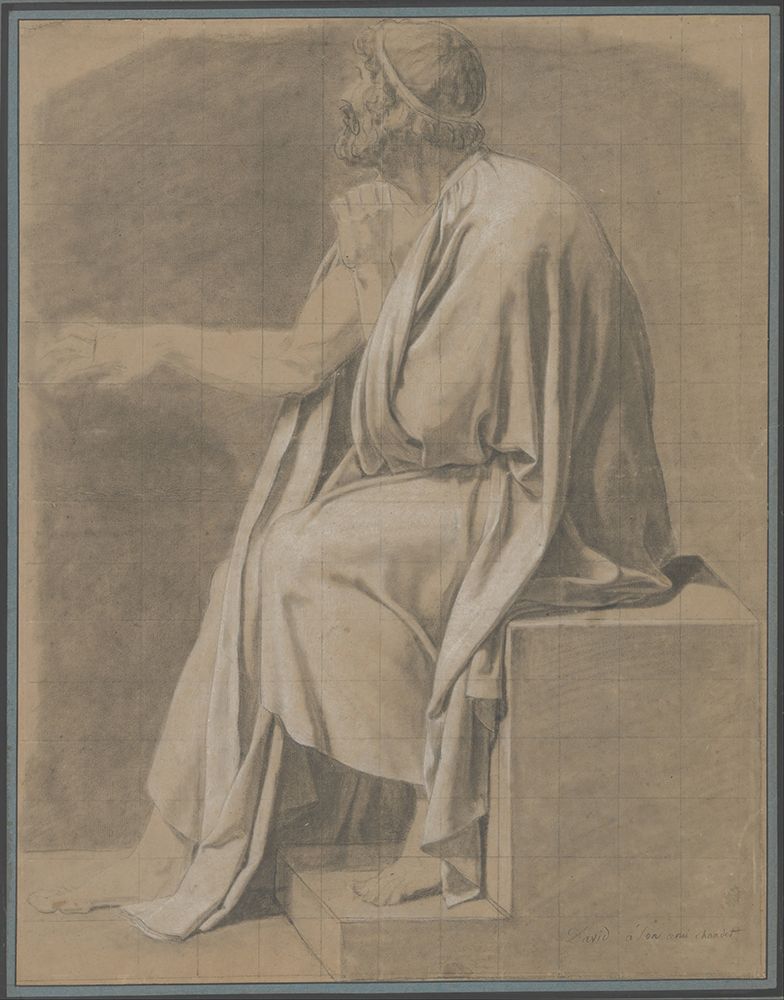 Wall Art Painting id:730717, Name: Figure Study for The Death of Socrates circa 1786, Artist: David, Jacques-Louis
