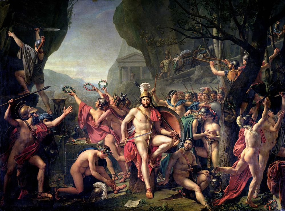 Wall Art Painting id:730721, Name: Leonidas At Thermopylae 1814, Artist: David, Jacques-Louis