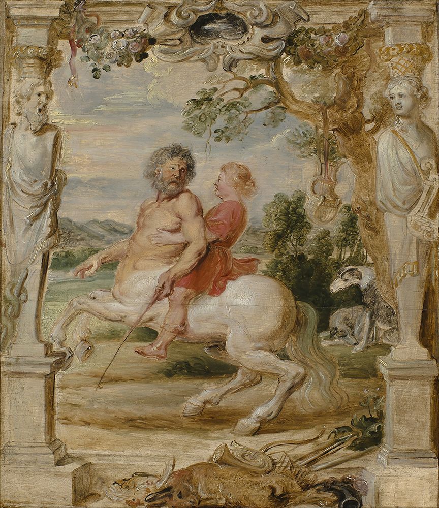 Wall Art Painting id:745255, Name: Achilles Educated by the Centaur Chiron 1630, Artist: Rubens, Peter Paul