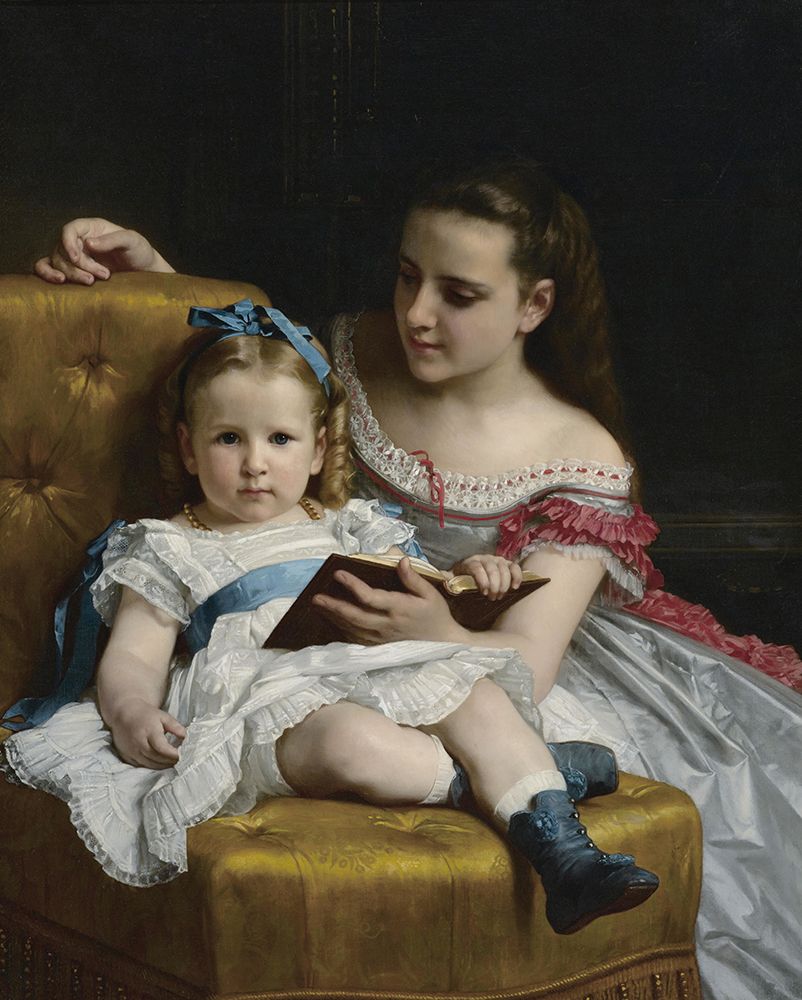 Wall Art Painting id:746282, Name: A Portrait of Eva and Frances Johnston 1869, Artist: Bouguereau, William-Adolphe