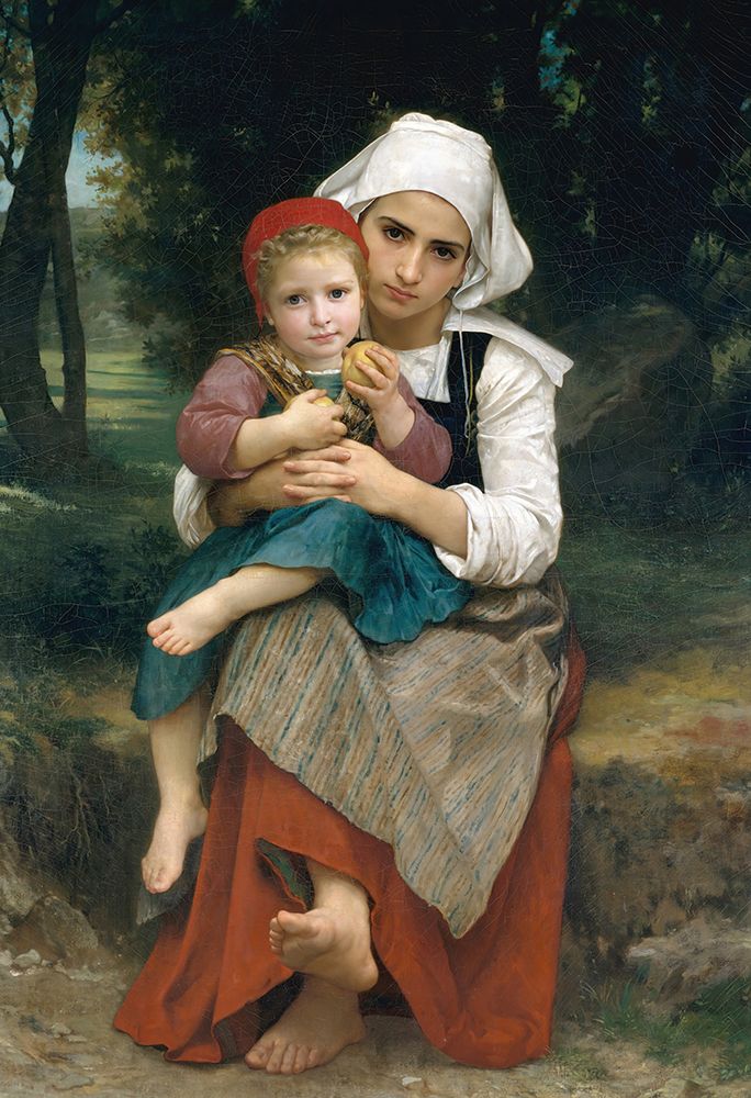 Wall Art Painting id:746298, Name: Breton Brother and Sister 1871, Artist: Bouguereau, William-Adolphe