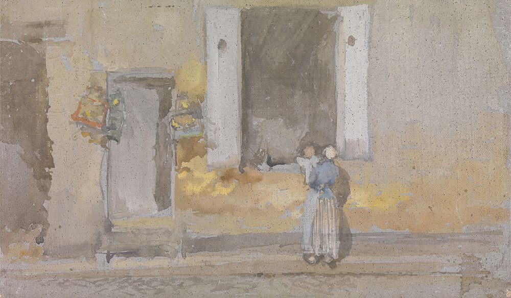 Wall Art Painting id:750015, Name: A House with an Open Window 1890s, Artist: Whistler, James McNeill