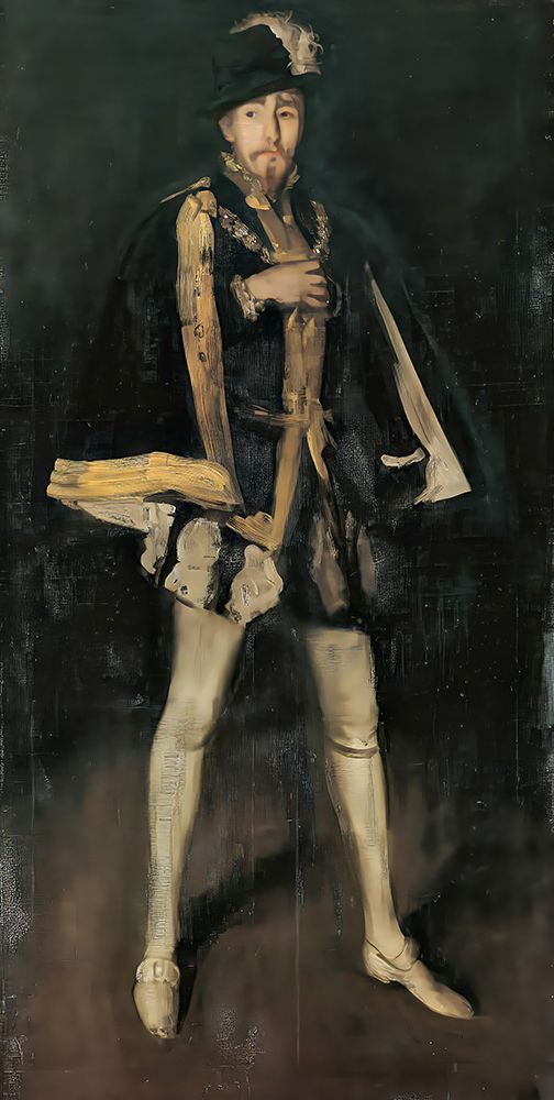 Wall Art Painting id:750028, Name: Arrangement in Black No. 3, Sir Henry Irving as Philip II of Spain 1876, Artist: Whistler, James McNeill