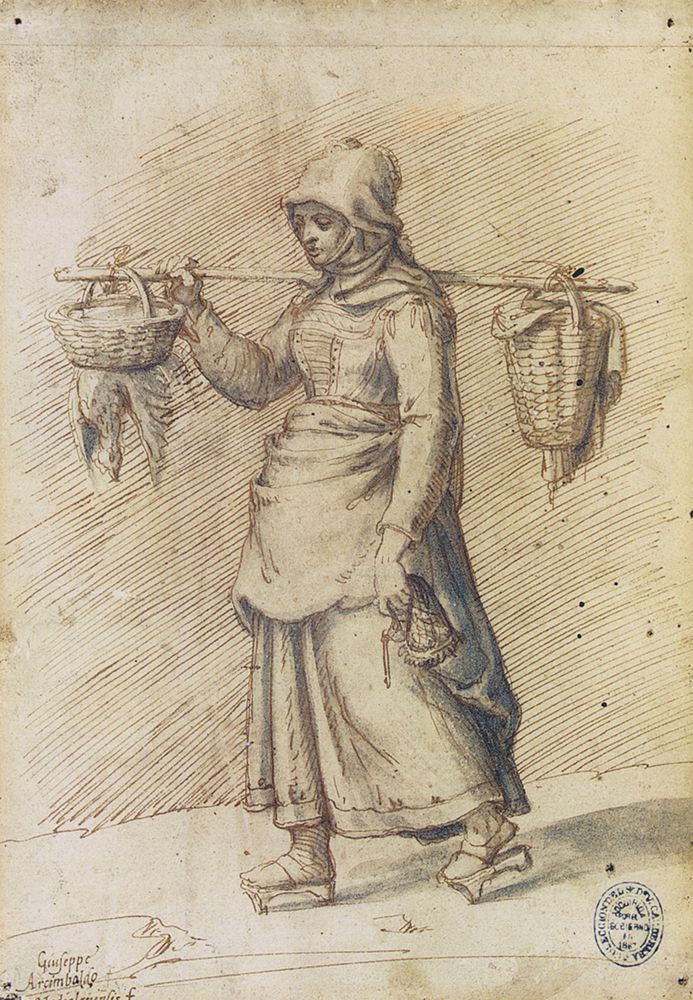 Art Print: Farm Woman Going to Market 1560