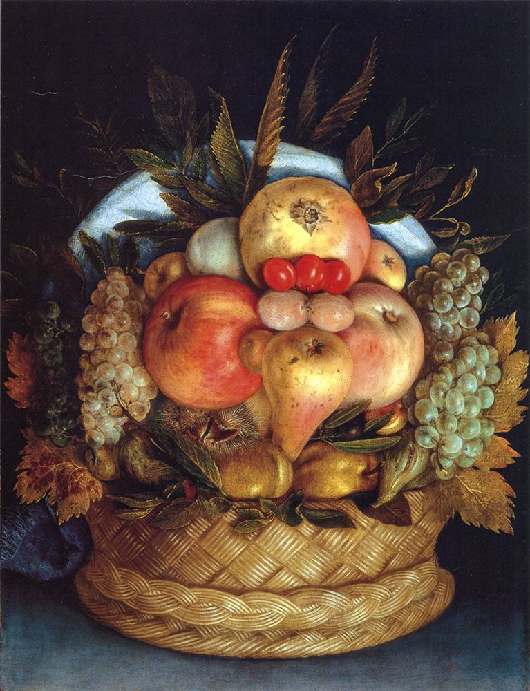 Art Print: Reversible Head with Basket of Fruit 1 ca 1590