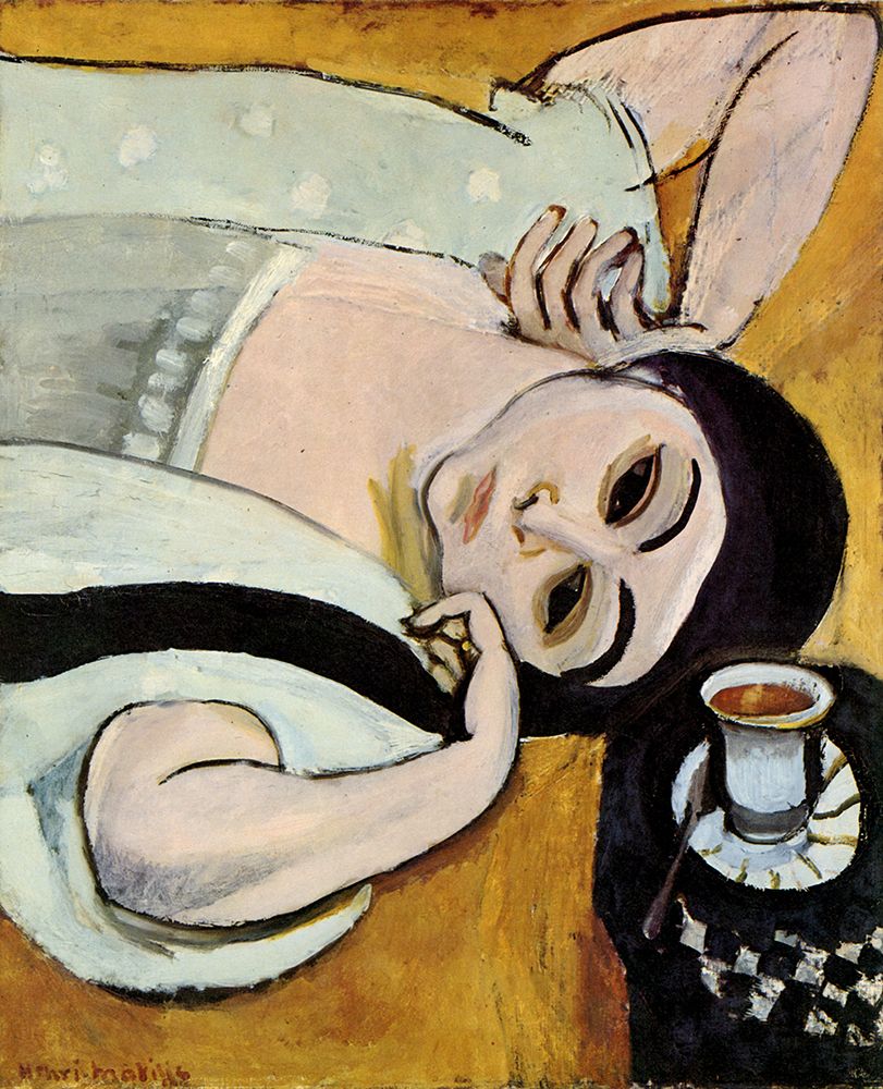 Wall Art Painting id:764479, Name: Laurettes Head with a Coffee Cup 1917, Artist: Matisse, Henri