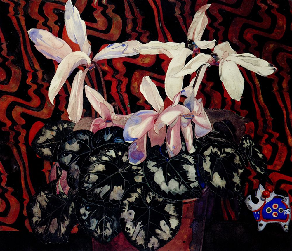 Wall Art Painting id:764579, Name: Cyclamen 1922, Artist: Mackintosh, Charles Rennie
