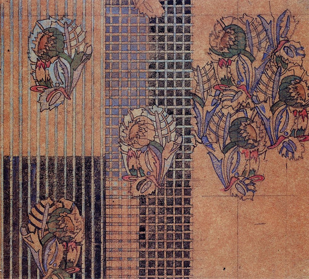 Wall Art Painting id:764585, Name: Flowers and Trellis, Artist: Mackintosh, Charles Rennie