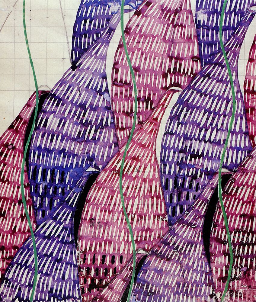 Wall Art Painting id:764586, Name: Furnishing fabric, Purple and Green, Artist: Mackintosh, Charles Rennie