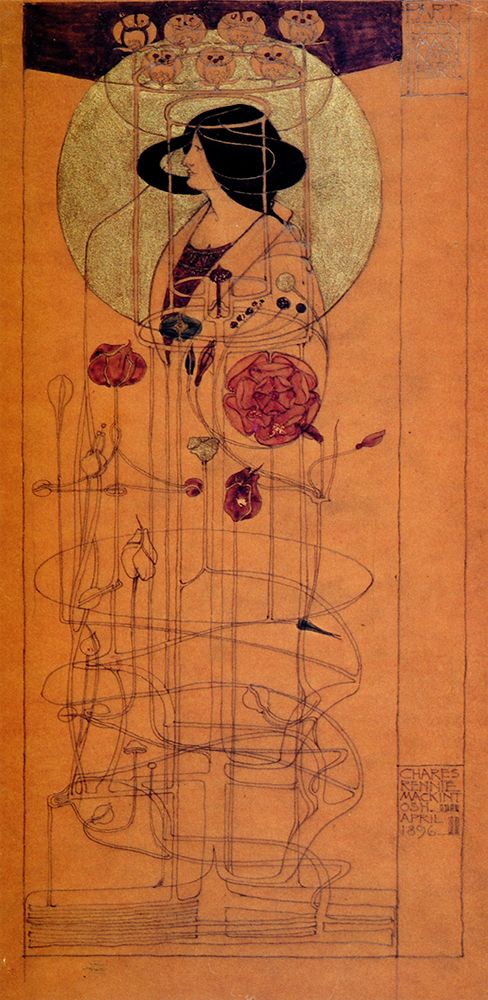 Wall Art Painting id:764602, Name: Part Seen Imagined Part 1896, Artist: Mackintosh, Charles Rennie