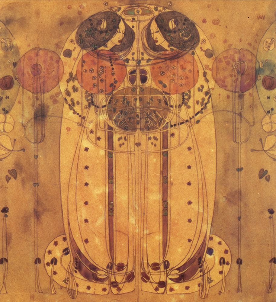 Wall Art Painting id:764648, Name: The Wassail (detail) 1900, Artist: Mackintosh, Charles Rennie