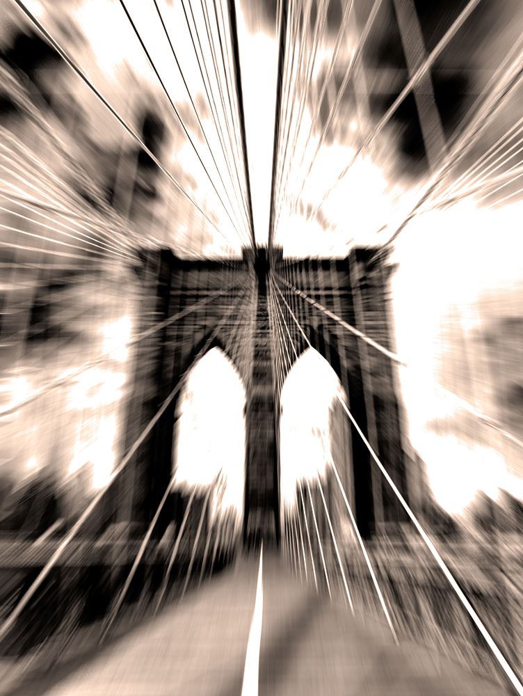 Art Print: Brooklyn Bridge Solarized