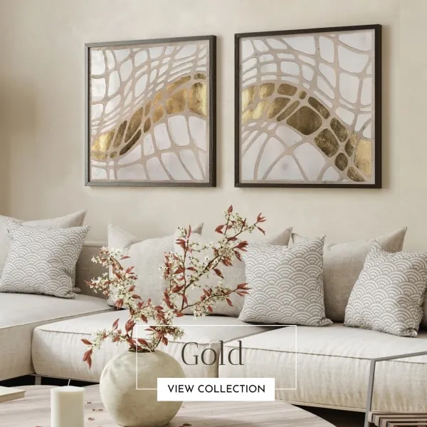 Collection of Artworks in Gold color