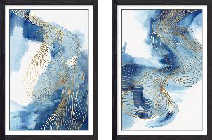 Set of wall art painting,Celestial Blue 