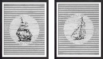 Set of wall art painting,Lets Sail
